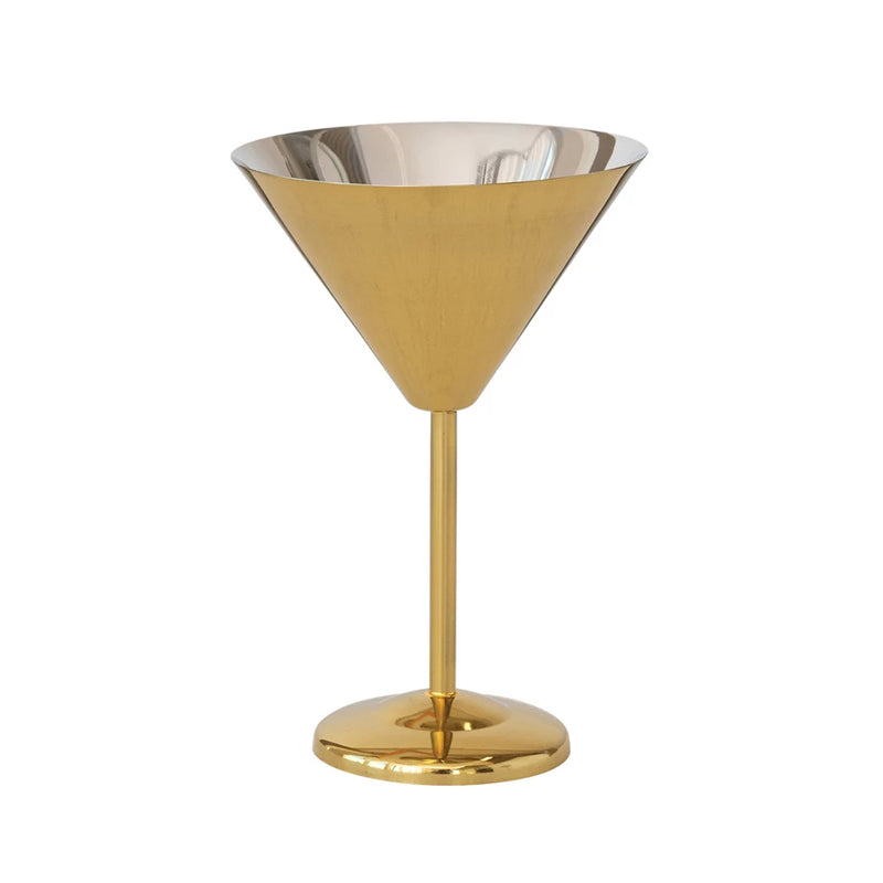 Stainless Steel Martini Glass | Gold Finish