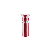 Hand-Painted Ceramic Striped Taper Holder, Red & White - Tall