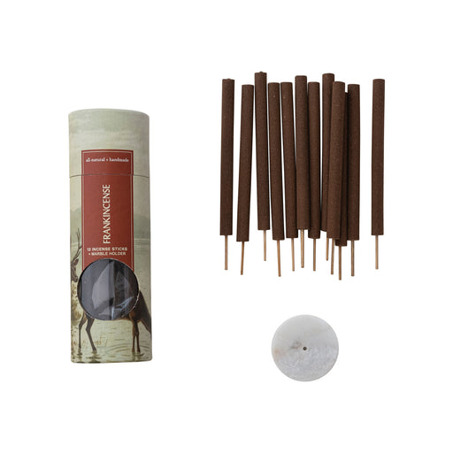 12 Piece All Natural Frankincense Scented Incense Sticks in Tube with Holder, Set of 13