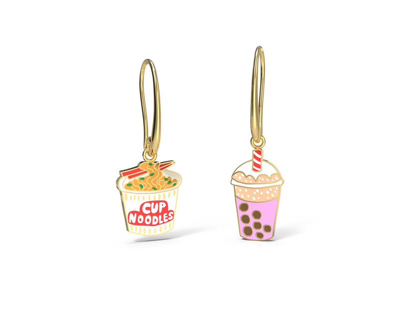 YELLOW OWL WORKSHOP ACCESSORIES Ramen and Boba Drop Earrings
