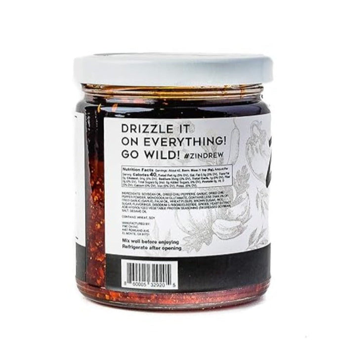 ZINDREW FOOD Zindrew Crunchy Garlic Chili Oil - OG Batch - 8.12oz