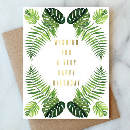 ABIGAIL JAYNE DESIGN CARD Tropical Leaves Birthday Card