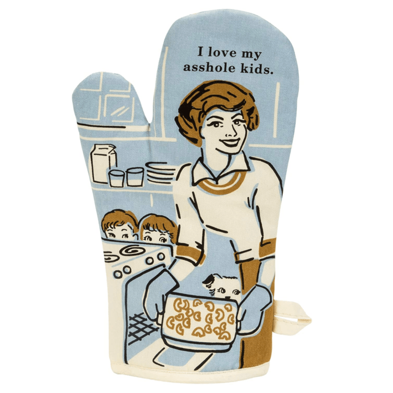 BLUE Q KITCHEN I LOVE MY ASSHOLE KIDS OVEN MITT