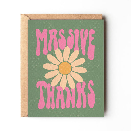DAYDREAM PRINTS CARDS Massive Thanks - Retro Hippie Thank You Card