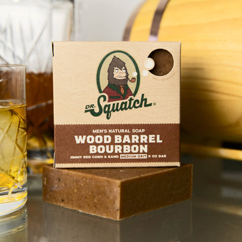 DR. SQUATCH MEN'S GROOMING Wood Barrel Bourbon Bar Soap
