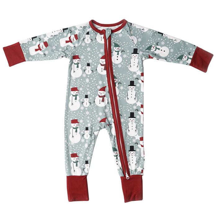 EMERSON AND FRIENDS BABY CLOTHES Snowpeople Holiday Bamboo Convertible Sleeper