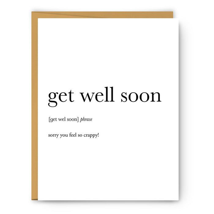 FOOTNOTES CARD Get Well Soon Definition | Get Well Card