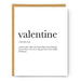 FOOTNOTES CARD Valentine Definition | Valentine's Day Card