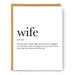 FOOTNOTES CARD Wife Definition | Love Card