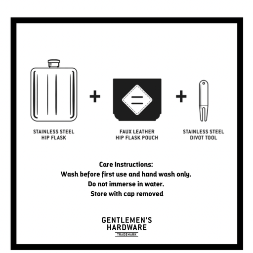 GENTLEMEN'S HARDWARE FLASKS Golfer's Hip Flask & Divot Tool Set