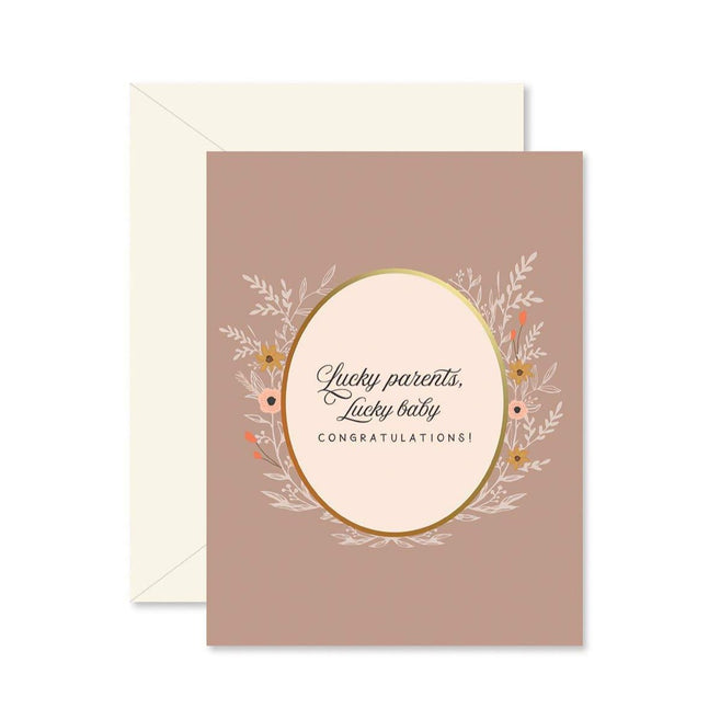 GINGER P. DESIGNS CARDS Lucky Parents, Lucky Baby Card