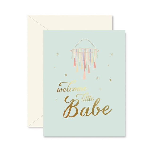 GINGER P. DESIGNS CARDS Welcome Little Babe Tassels Card