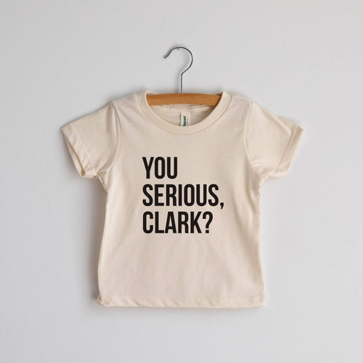 GLADFOLK BABY CLOTHES You Serious, Clark? Organic Cream Baby & Kids Holiday Tee