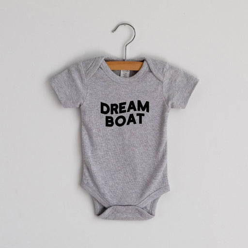 GLADFOLK BABY ONESIE Gray Dreamboat Organic Baby Onesie