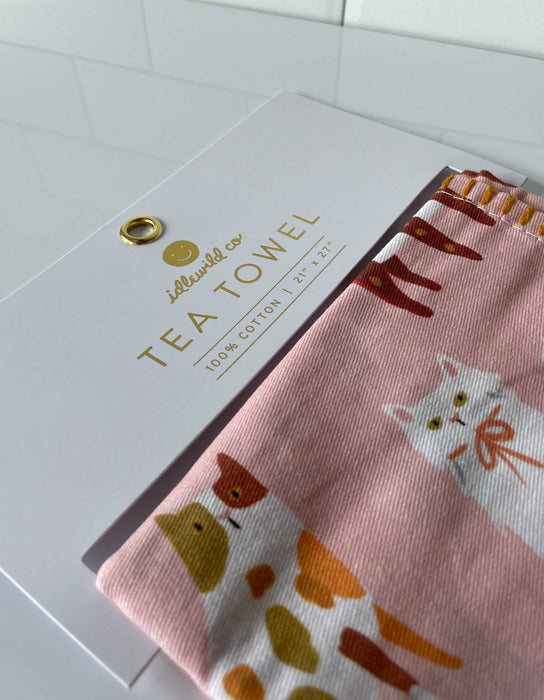IDLEWILD CO. TOWEL Cats Tea Towel