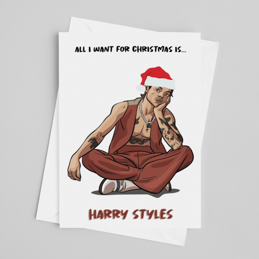 JOYSMITH CARD All I Want For Christmas is Harry Styles - Harry Styles Christmas Greeting Card