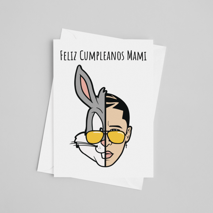 JOYSMITH CARD Bad Bunny Feliz Cumpleanos Mami 2 Greeting Card