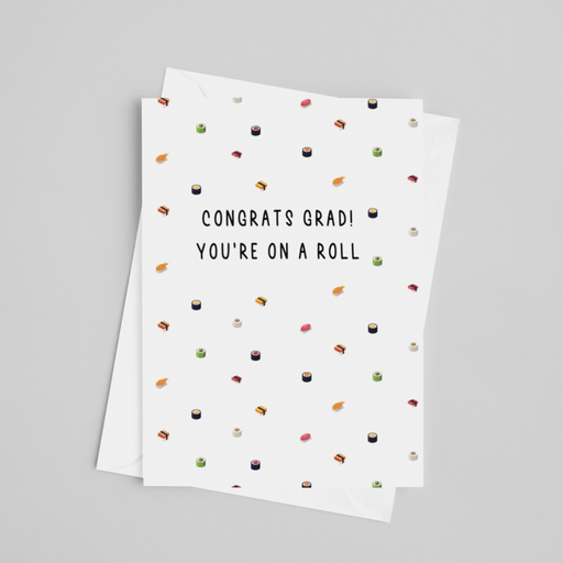 JOYSMITH CARD Congrats Grad! You're On A Roll - Sushi Greeting Card