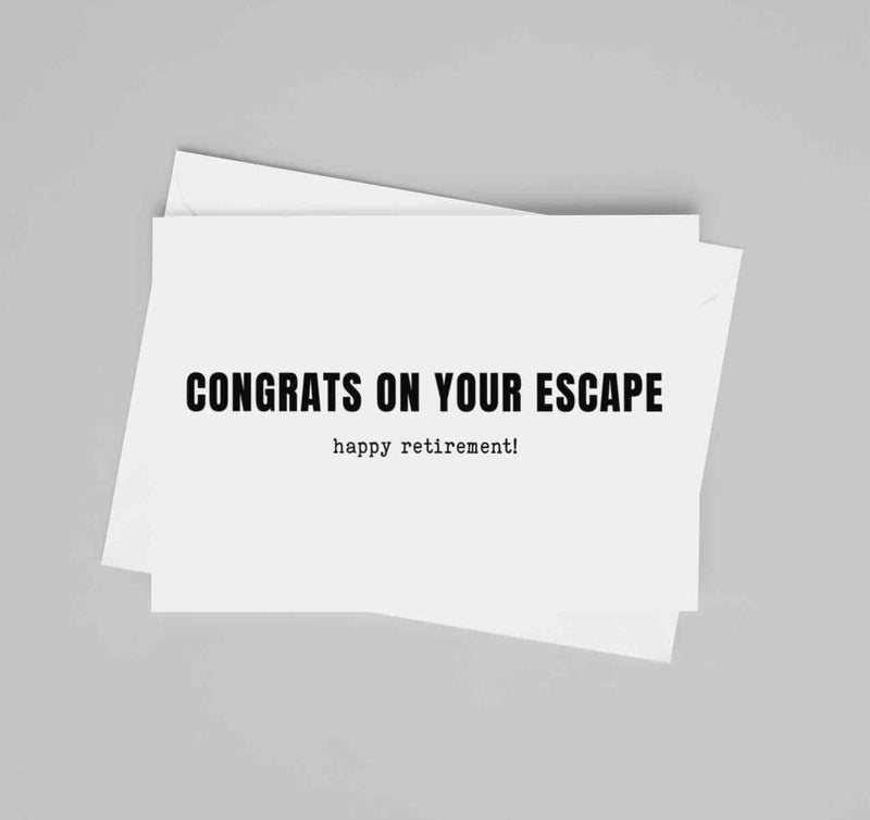 JOYSMITH CARD Congrats On Your Escape, Happy Retirement! - Retirement Greeting Card