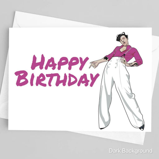 JOYSMITH CARD Harry Styles Pink Birthday Card