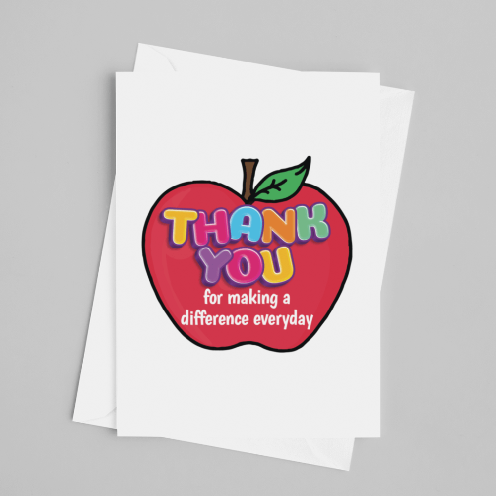 JOYSMITH CARD Thank You For Making a Difference Everyday - Teacher Greeting Card