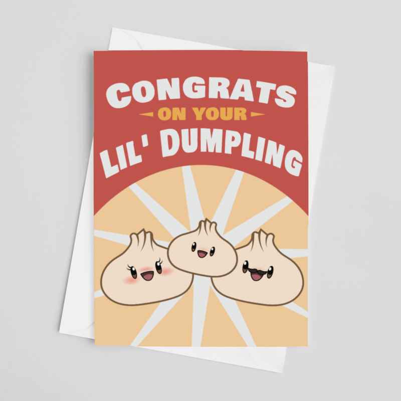 JOYSMITH CARDS Congrats on Your Lil' Dumpling - Pregnancy Greeting Card