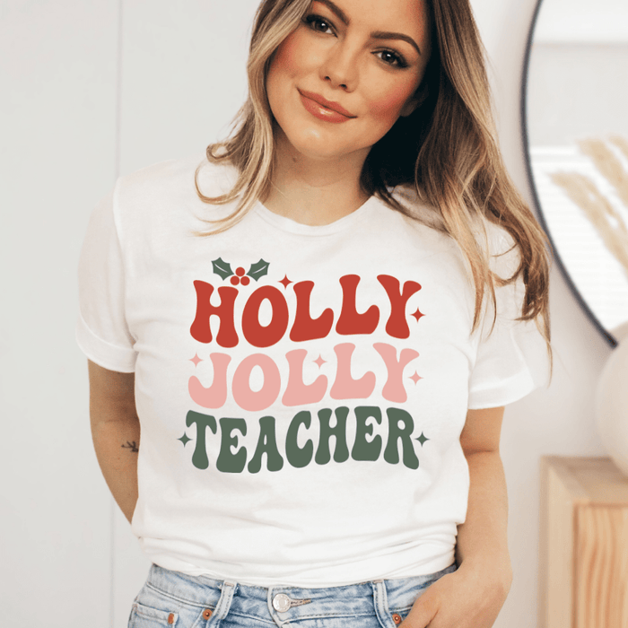 JOYSMITH SHIRTS Small Holly Jolly Teacher Shirt