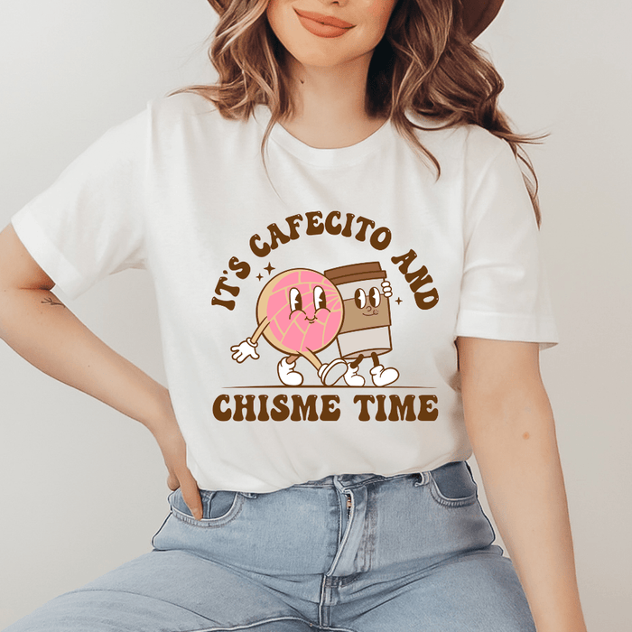 JOYSMITH SHIRTS Small It's Cafecito and Chisme Time Shirt
