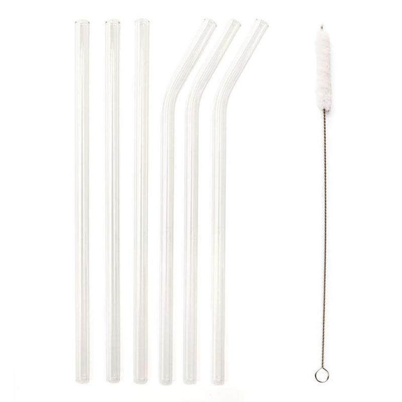 KIKKERLAND KITCHEN Clear Reusable Glass Straws