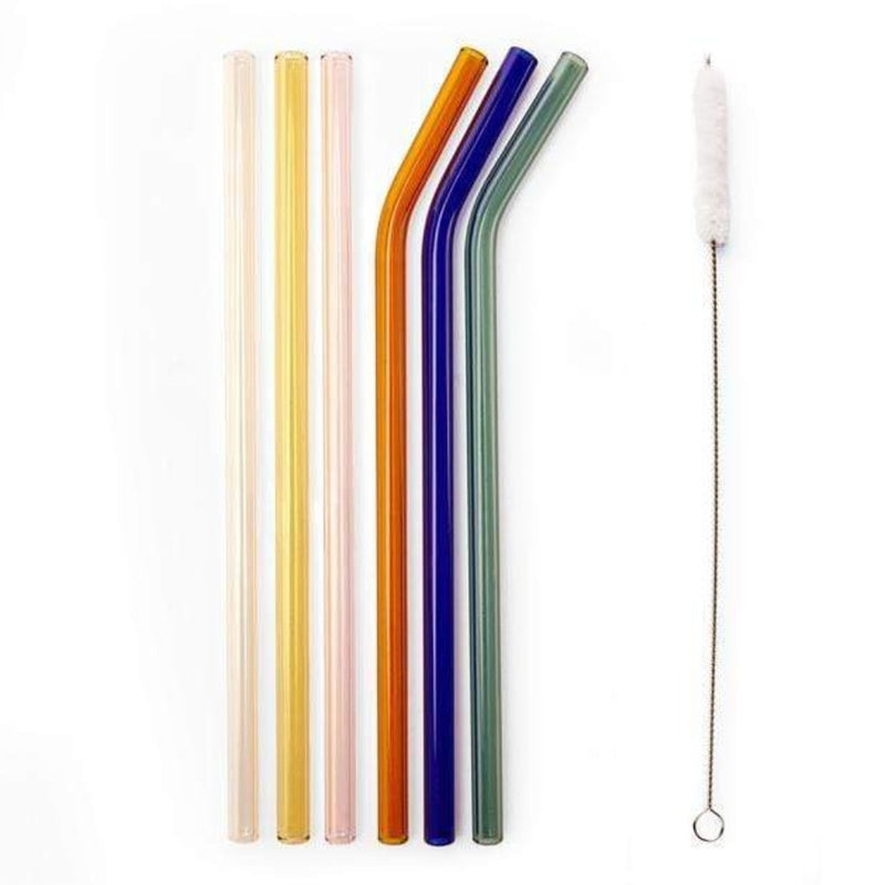 KIKKERLAND COLORFUL REUSABLE GLASS STRAWS - LOCAL FIXTURE