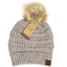 Mixed Soft Yarn Natural Pom Beanie - LOCAL FIXTURE
