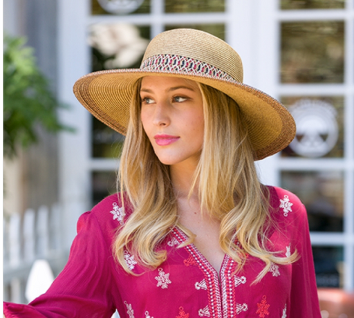 LF ACCESSORIES HATS Kallina Summer Hat w/Red Mixed Band