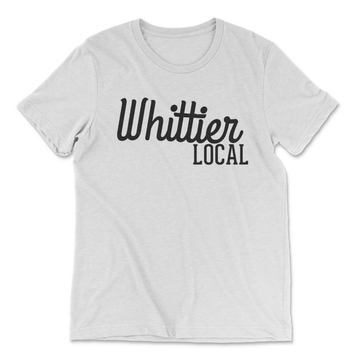 LF APPAREL SHIRTS Whittier Local Adult Unisex White Triblend Tee