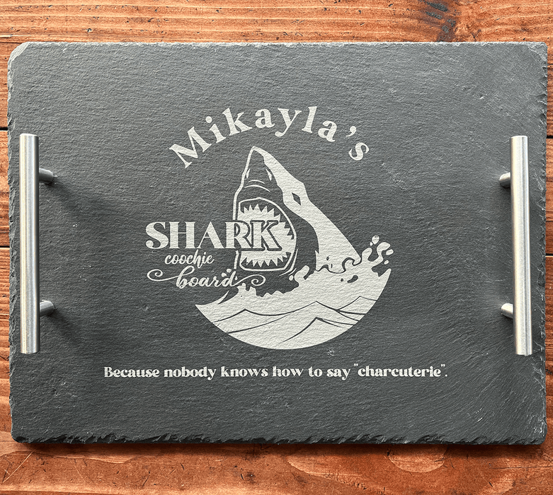 LF CUSTOMS Style F Custom Personalized / Engraved Large Slate Serving Tray , Cheese Board. 16 x 12