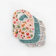 LITTLE UNICORN BIB Cotton Muslin Classic Bib 3 Pack | Vintage Floral Set
