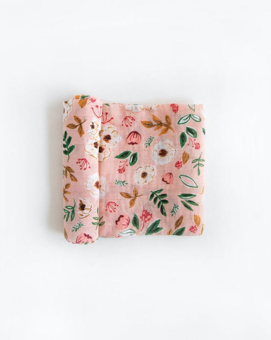 LITTLE UNICORN SWADDLE Cotton Muslin Swaddle Blanket | Vintage Floral