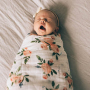 LITTLE UNICORN SWADDLE Cotton Muslin Swaddle | Watercolor Roses