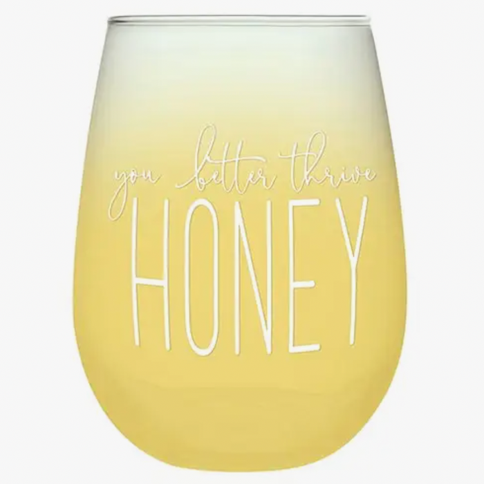 LOCAL FIXTURE Btr Thrive Honey Wine Glass - 20oz Stmls