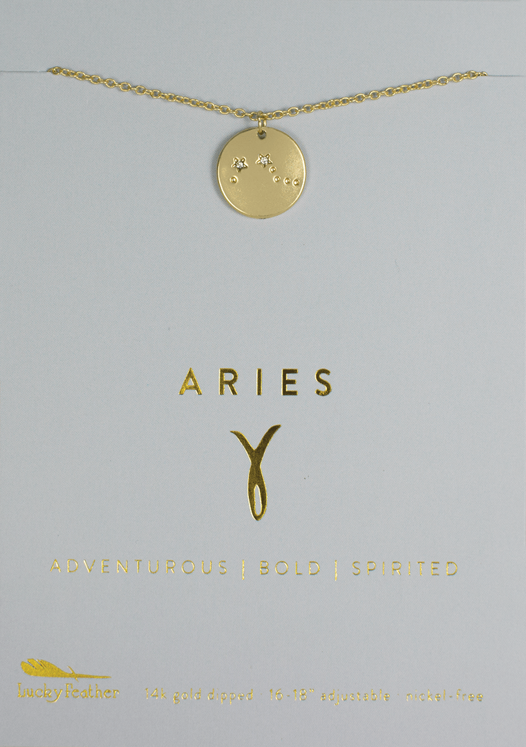 LUCKY FEATHER JEWELRY ARIES Zodiac Necklaces