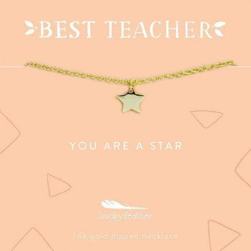 LUCKY FEATHER JEWELRY Best Teacher Necklace