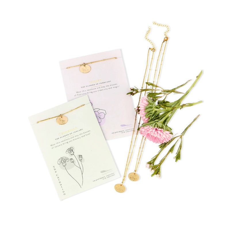 LUCKY FEATHER JEWELRY Birth Month Flower Necklace