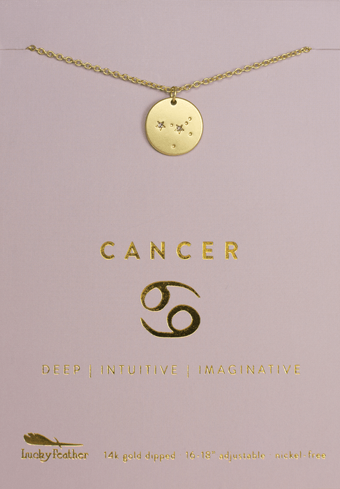 LUCKY FEATHER JEWELRY CANCER Zodiac Necklaces