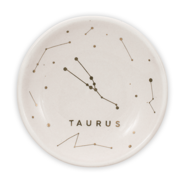LUCKY FEATHER JEWELRY DISH TAURUS Zodiac Jewelry Dish