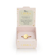 LUCKY FEATHER JEWELRY Libra Zodiac Signet Ring