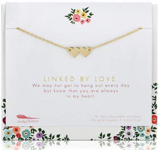 LUCKY FEATHER JEWELRY LINKED BY LOVE Necklace and card bundle