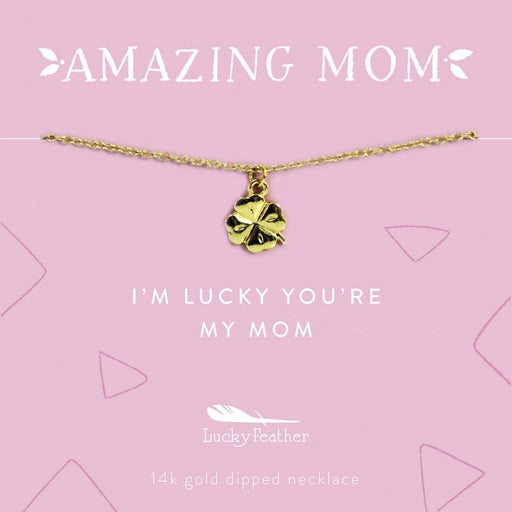 LUCKY FEATHER JEWELRY Lucky Clover AMAZING MOM Necklace