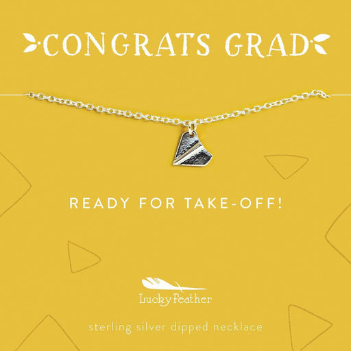 LUCKY FEATHER JEWELRY Ready to Take Off Congrats Grad Necklace