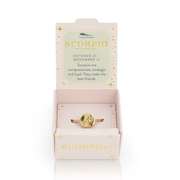 LUCKY FEATHER JEWELRY Scorpio Zodiac Signet Ring