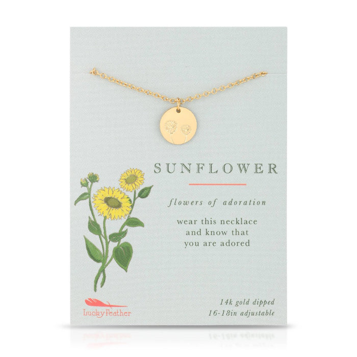 LUCKY FEATHER JEWELRY SUNFLOWER Botanical Necklaces