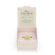 LUCKY FEATHER JEWELRY Taurus Zodiac Signet Ring